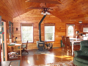 Rustic Orlando Cabin Rental Cozy Living Room Wood Burning Stove