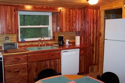 Rustic Orlando Cabin Rental Cedar Kitchen